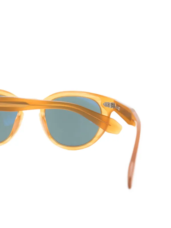 Oliver Peoples ラウンドフレーム サングラス | ブラウン | FARFETCH JP