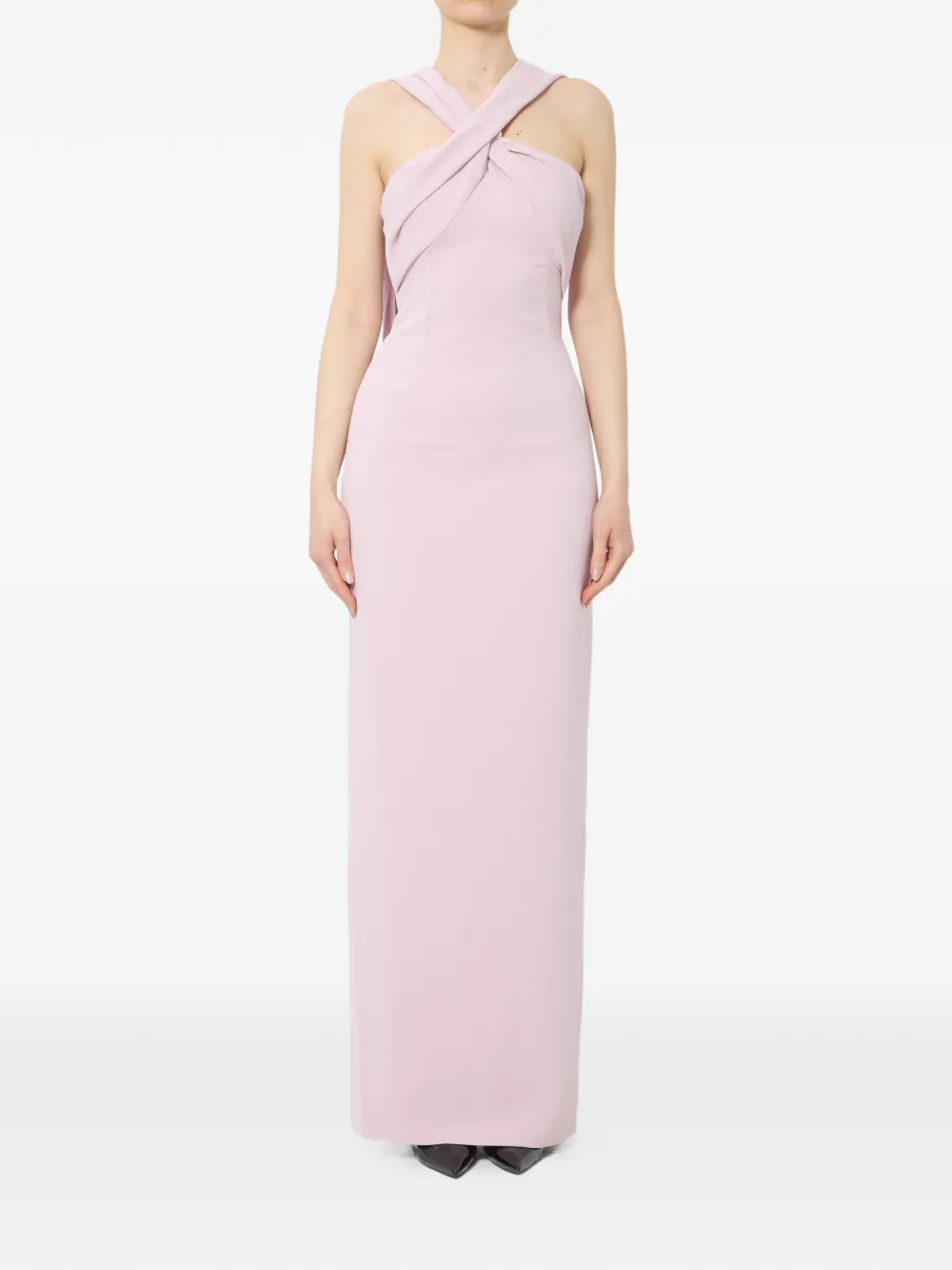 Solace London halter-neck draped-scarf maxi dress - Rosa