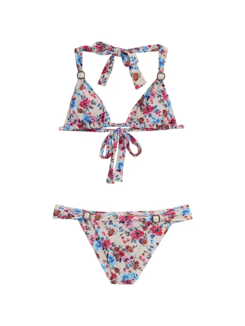 Triya Conjunto de biquíni com estampa floral e aplicação