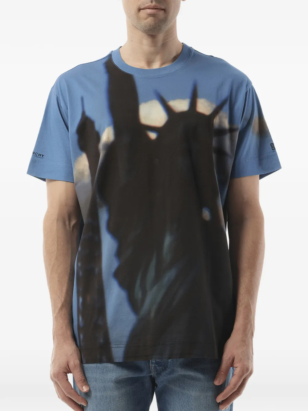 Givenchy Paris NY All Over oversized T-shirt met print Blauw