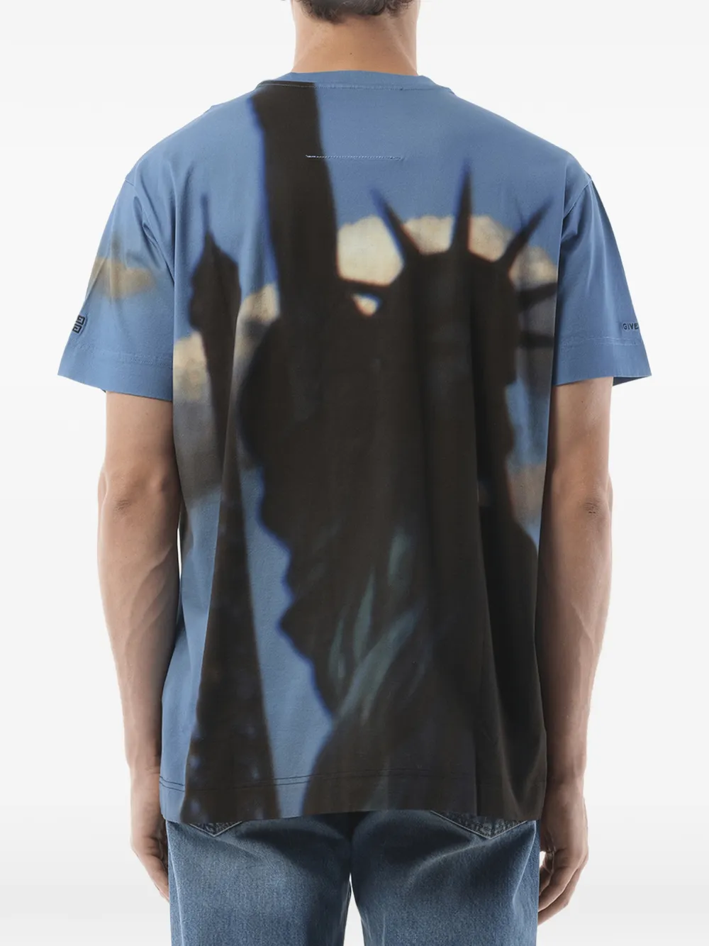 Givenchy Paris NY All Over oversized T-shirt met print Blauw