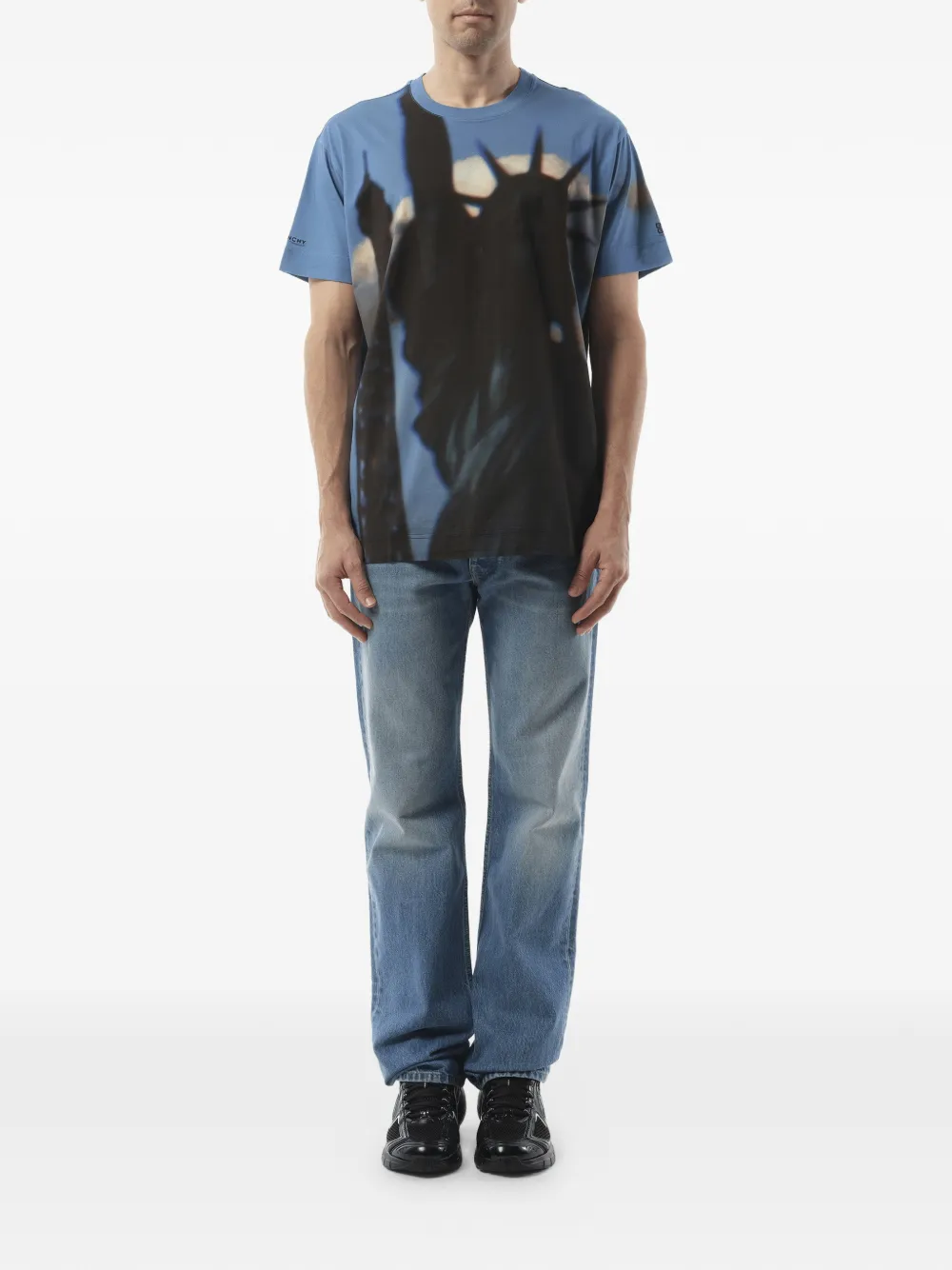 Givenchy Paris NY All Over oversized T-shirt met print Blauw