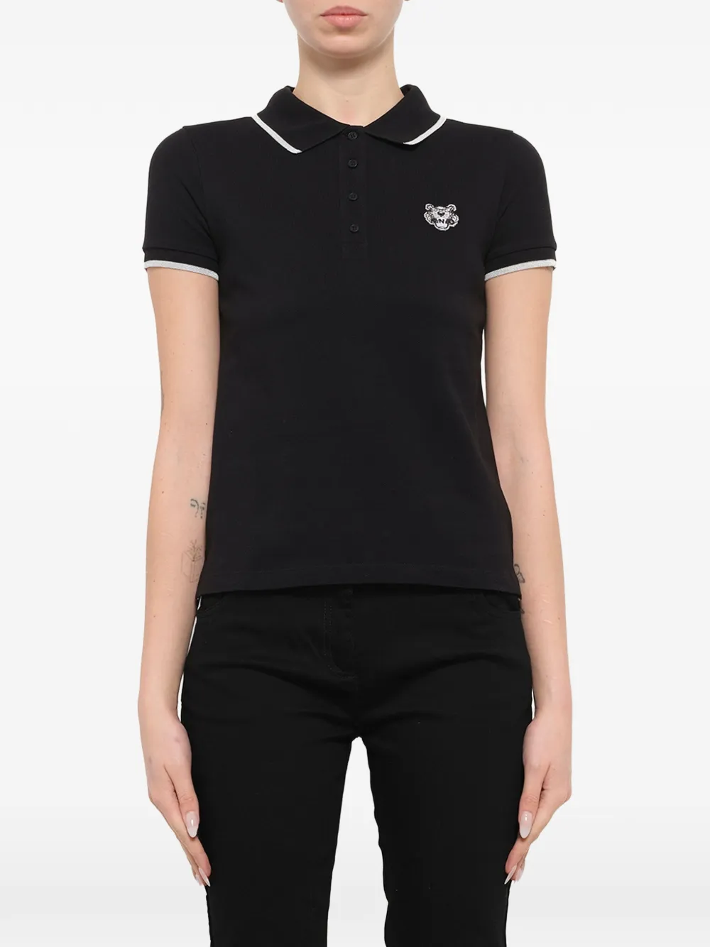 Kenzo Tiger patch polo shirt - Nero