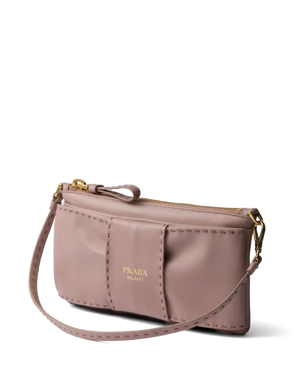 Prada Nappa leren buidel met rits Roze