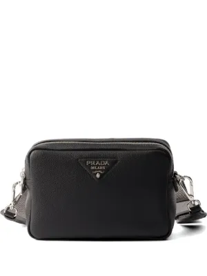 Prada レザー ショルダーバッグ | ブラック | FARFETCH JP