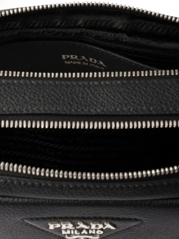 Prada Small Leather Shoulder Bag | Black | FARFETCH