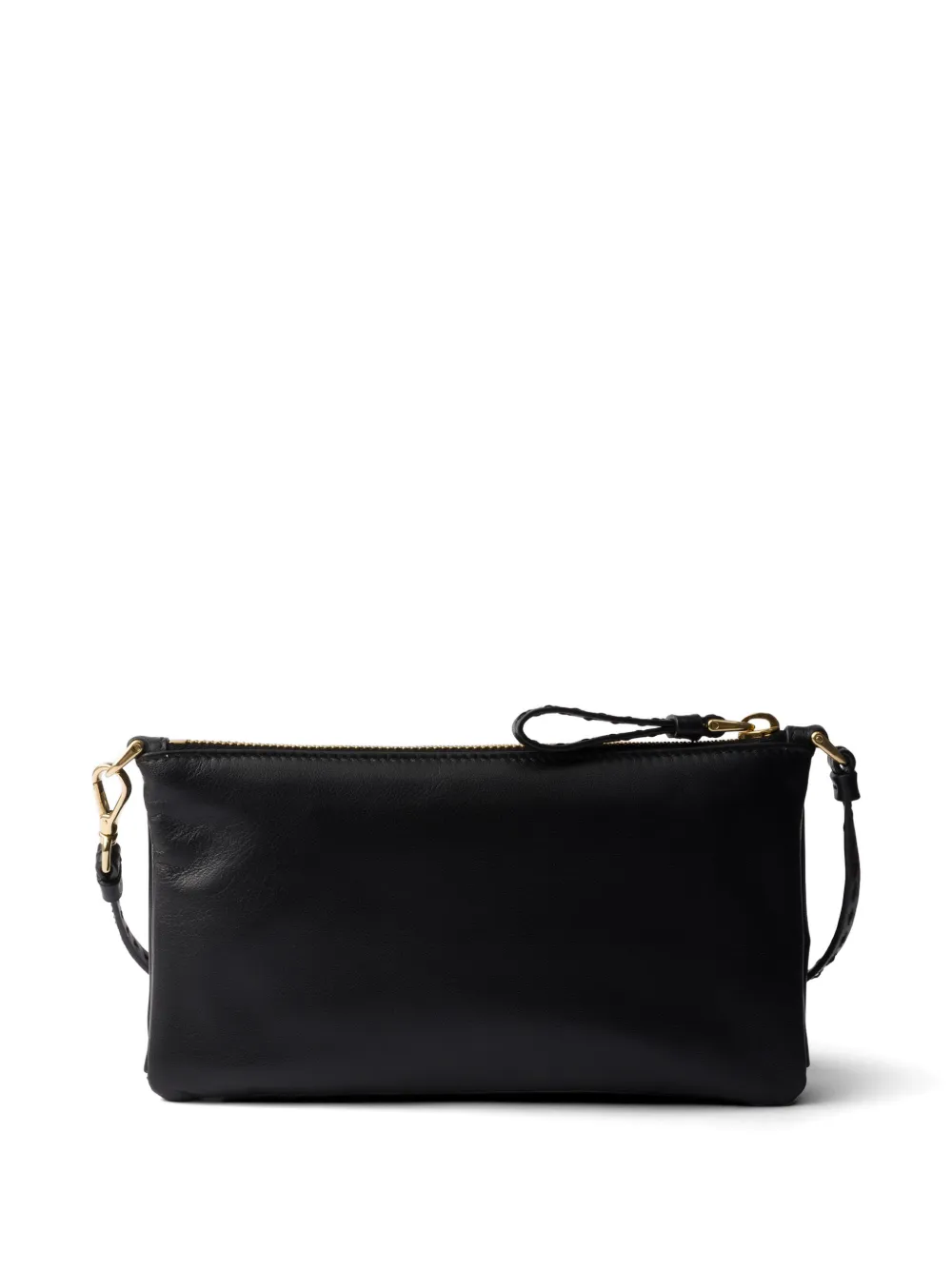 Prada Nappa leren buidel met rits Zwart