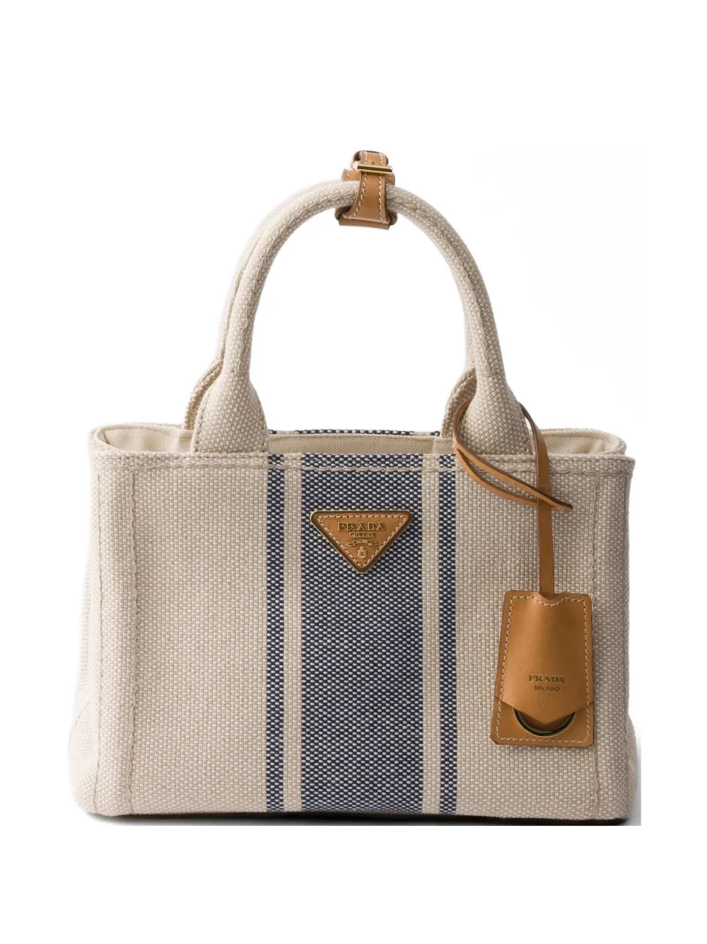 Prada Jardinière small cotton canvas bag - Toni neutri