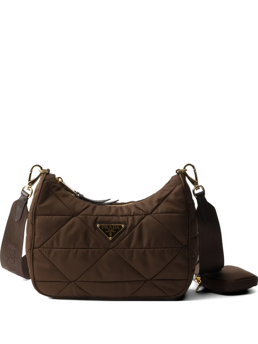Prada padded Re-Nylon shoulder bag - Brown