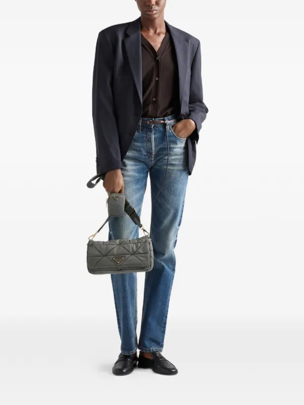 Prada Re-Nylon パデッド ショルダーバッグ | グレー | FARFETCH JP