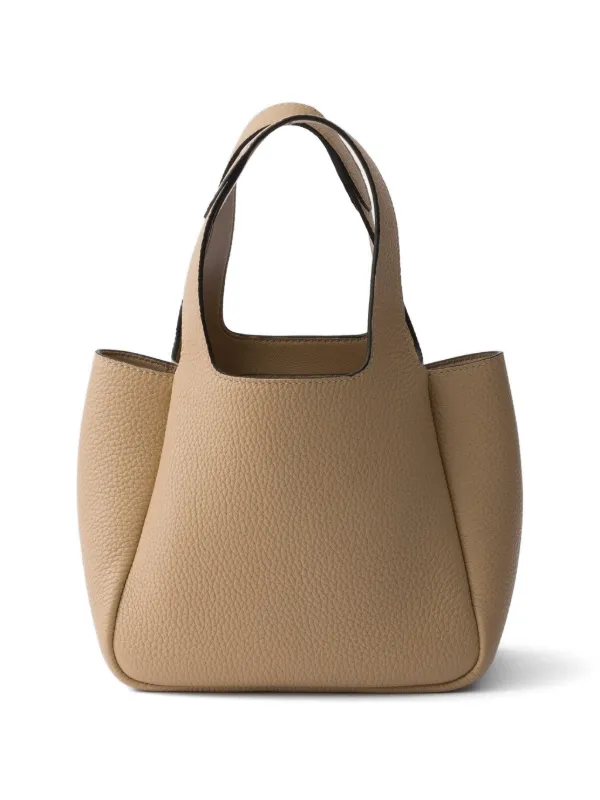Prada レザーハンドバッグ ミニ | ニュートラル | FARFETCH JP