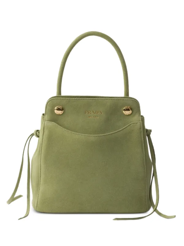 PRADA プラダ ハンドバッグ ベージュ グリーン Prada プラダ キャリー ハンドバッグ ミニ | グリーン | FARFETCH JP