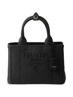 PRADA ノベルティ レザーハンドバッグ Prada レザーハンドバッグ | ブラック | FARFETCH JP