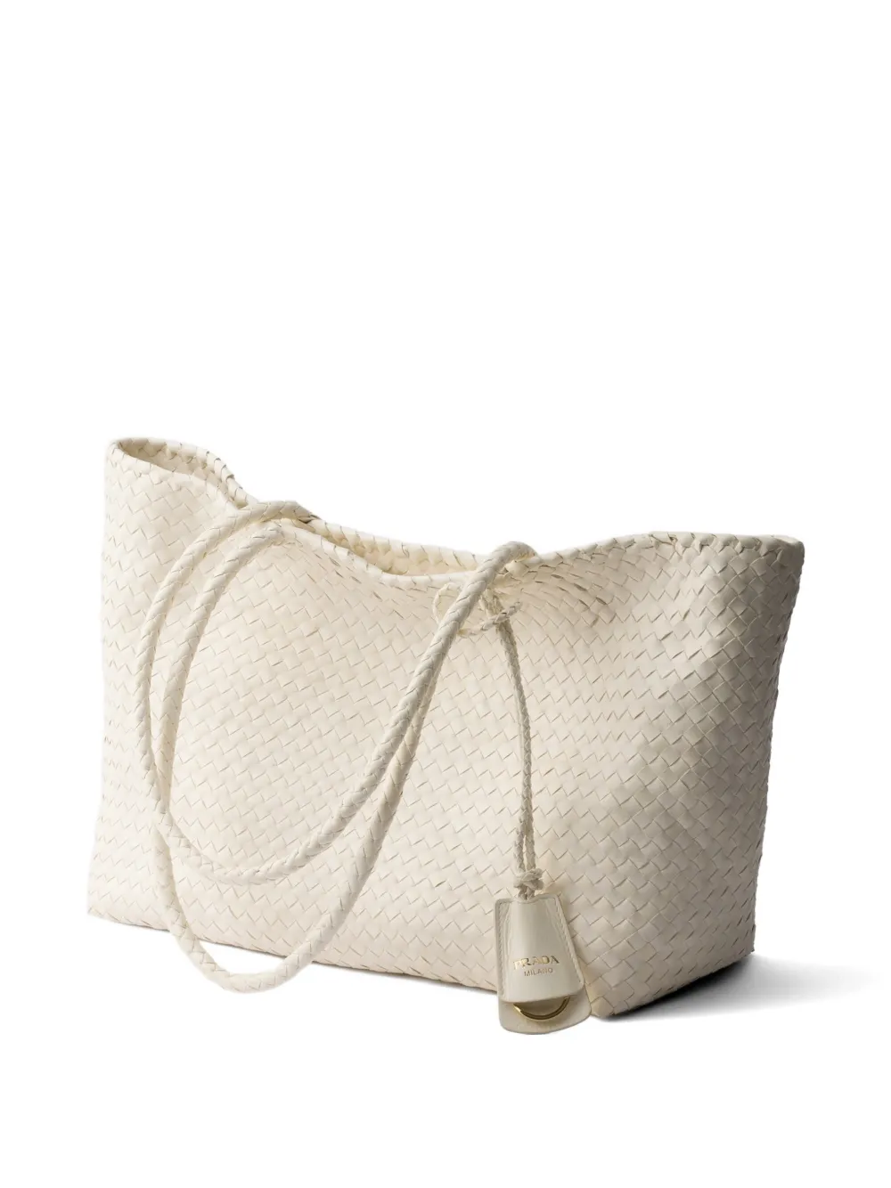 Prada Leren shopper Wit