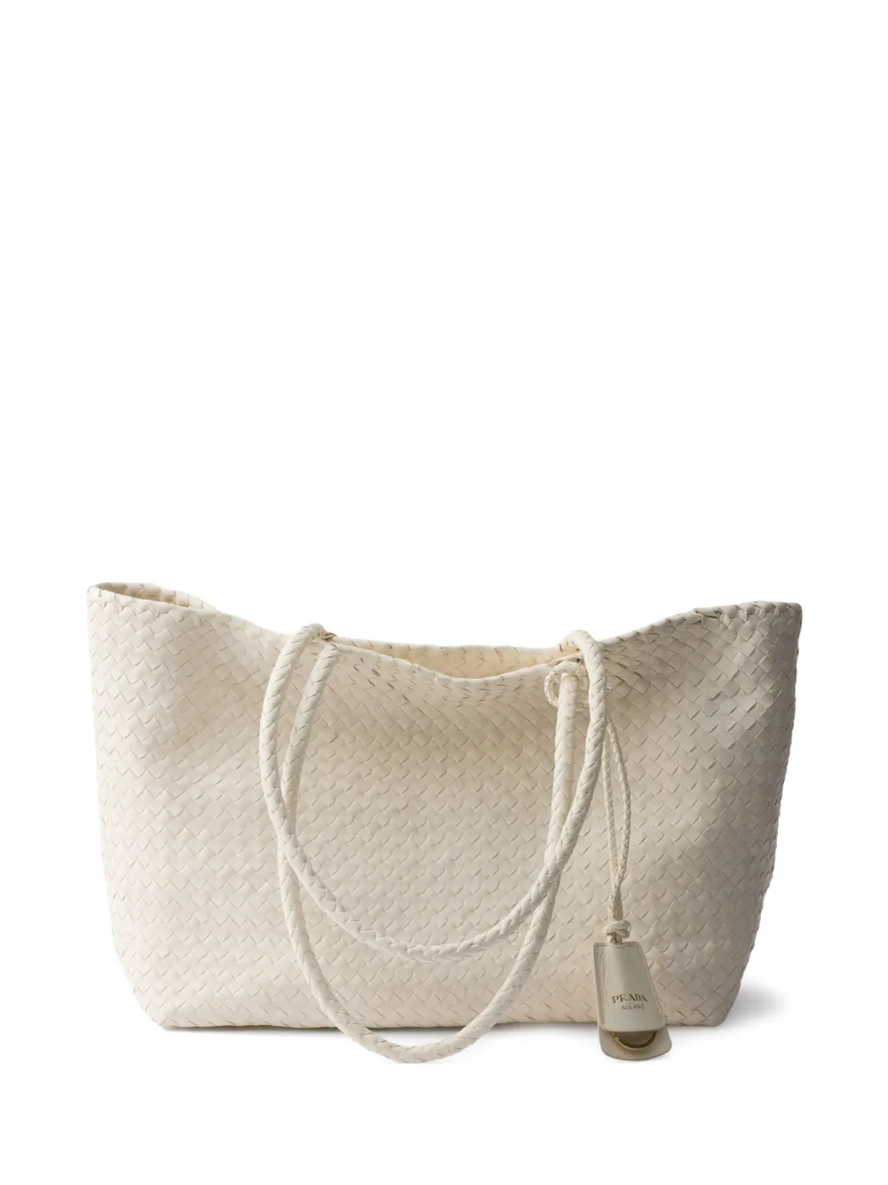 Prada Leren shopper Wit