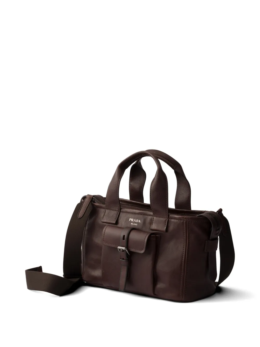 Prada Route medium leren shopper Bruin