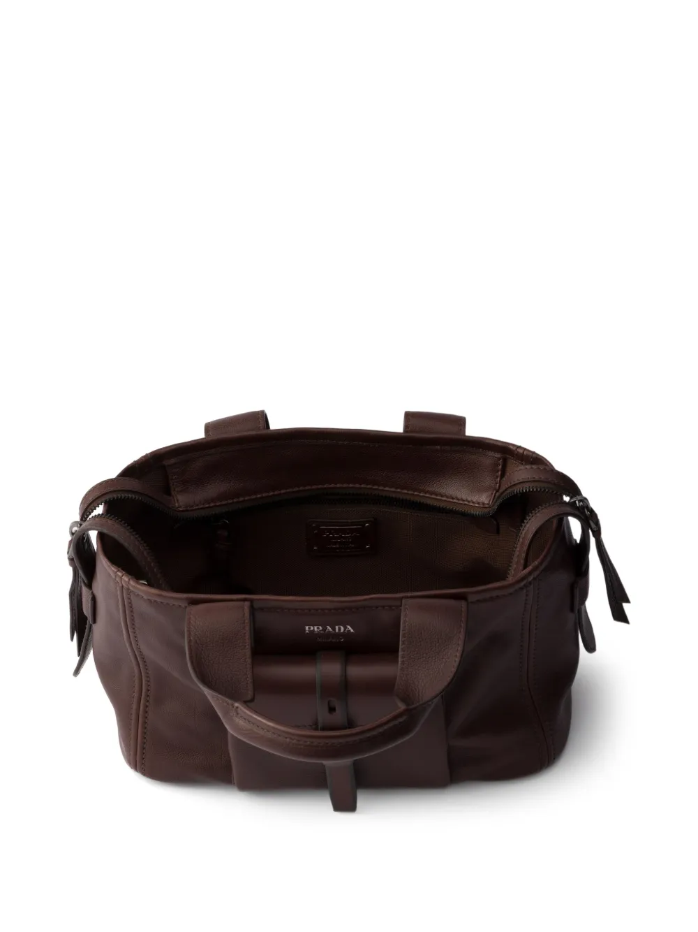 Prada Route medium leren shopper Bruin