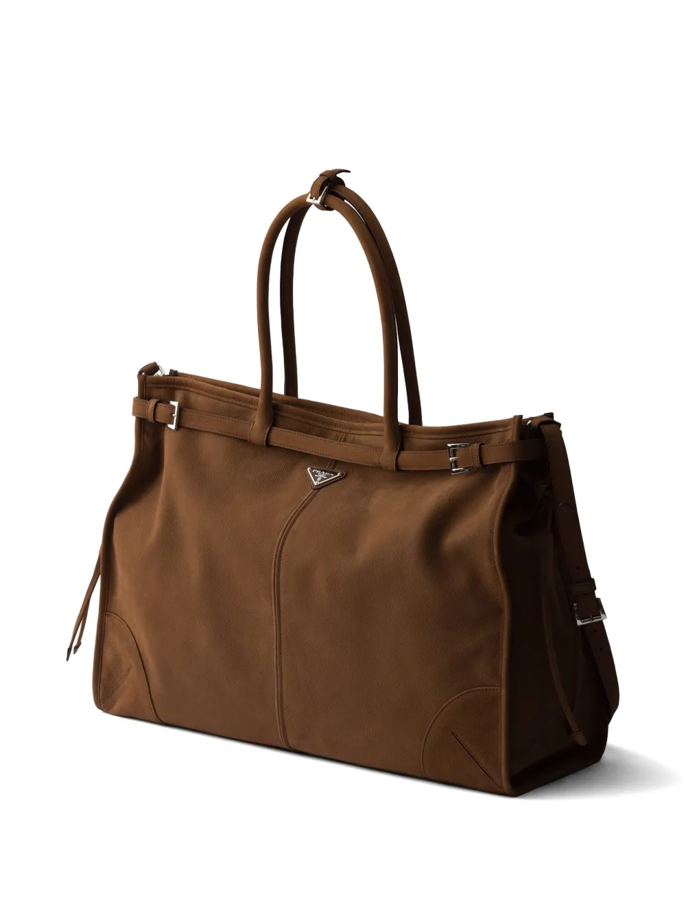 Prada Bonnie nubuck leren shopper Bruin