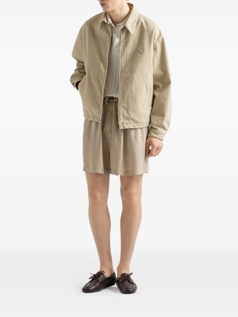 Prada Old denim bomberjack Beige