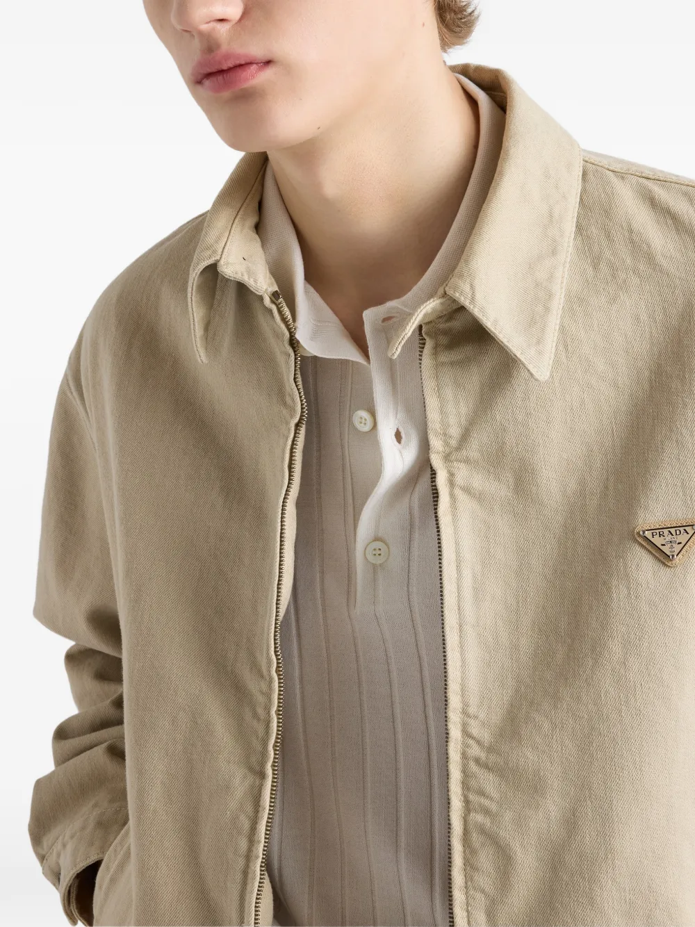 Prada Old denim bomberjack Beige