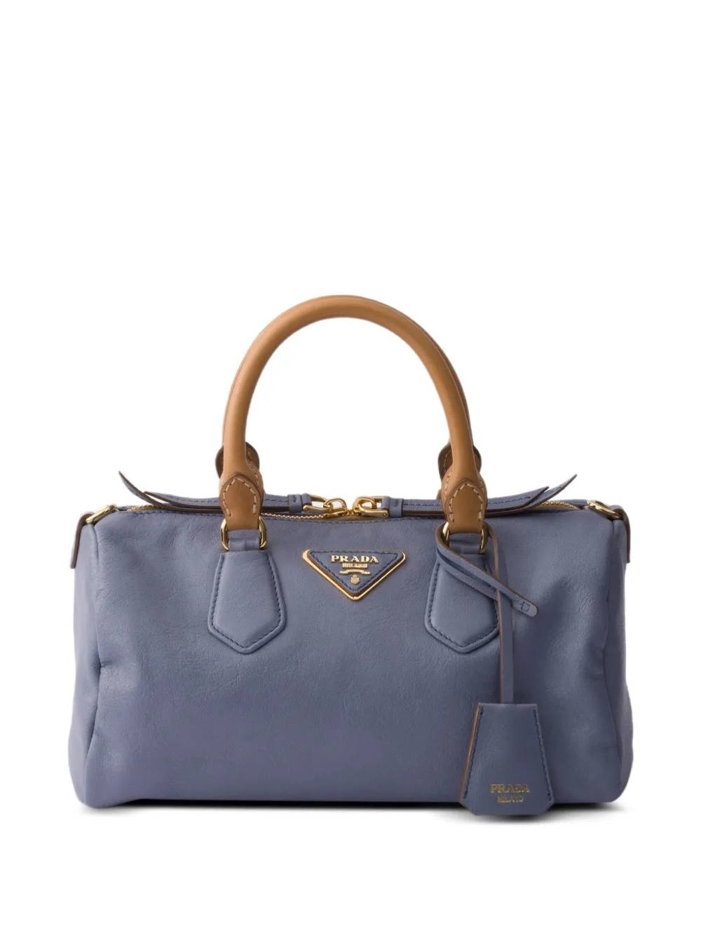 Prada small leather top-handle bag - Blu