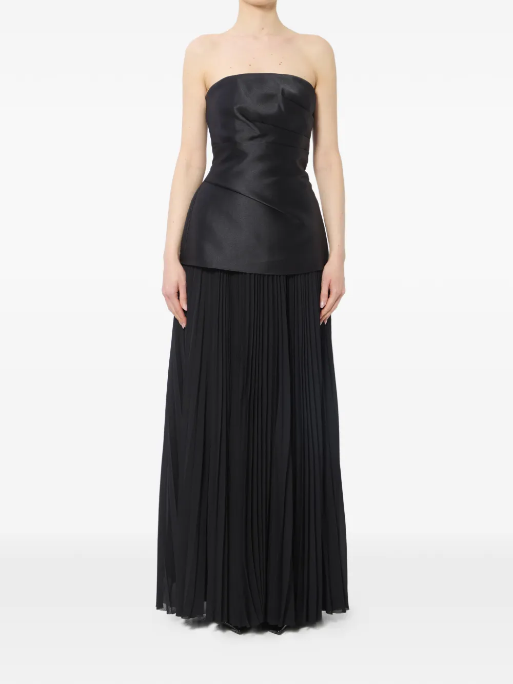 Solace London Claudette pleated maxi dress - Nero