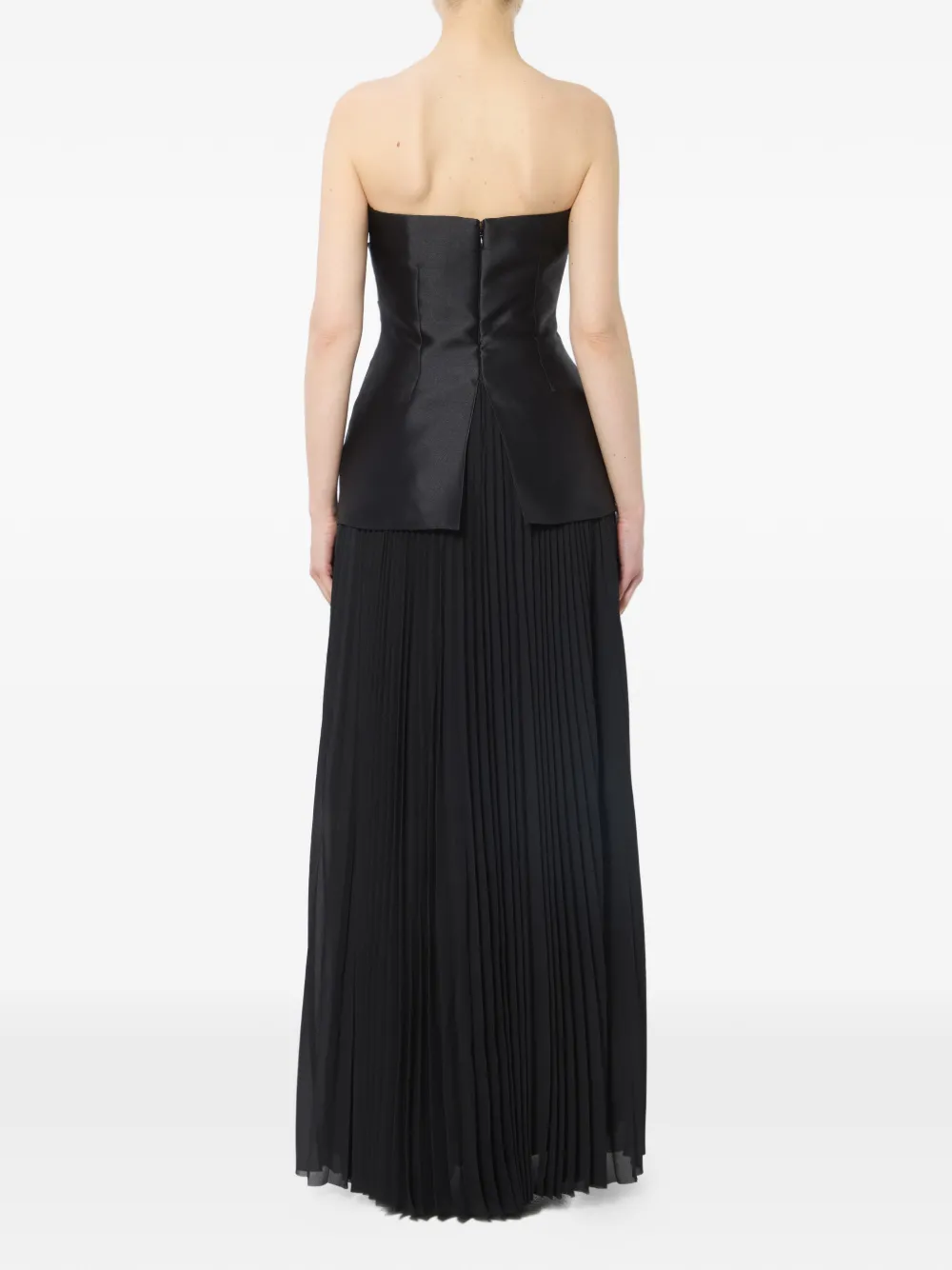 Solace London Claudette geplooide maxi-jurk Zwart