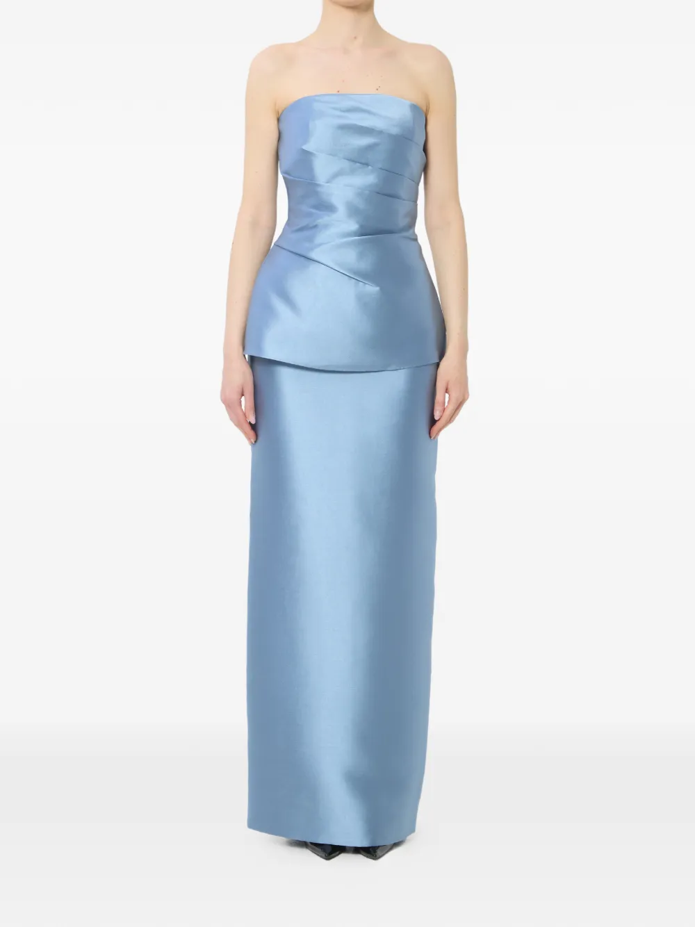 Solace London Lucille draped maxi dress - Blu