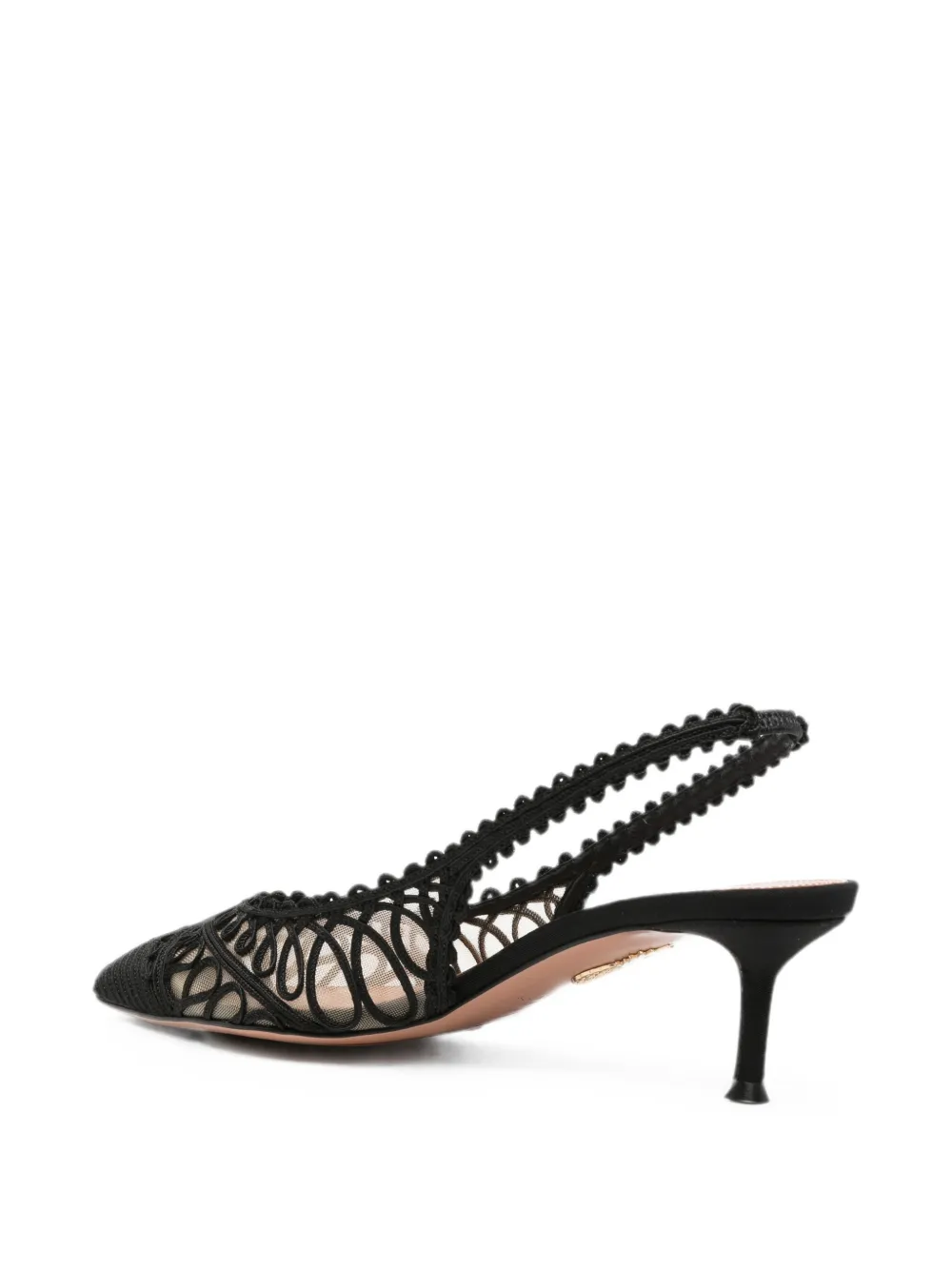 Aquazzura Kahlo embroidered mesh pumps Zwart