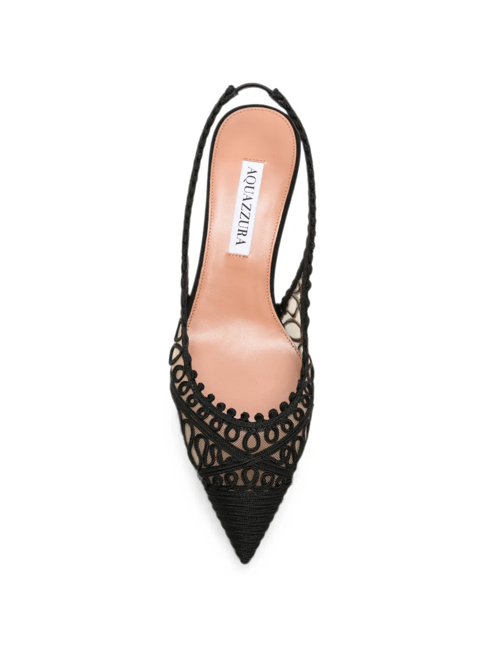 Aquazzura Kahlo embroidered mesh pumps Zwart