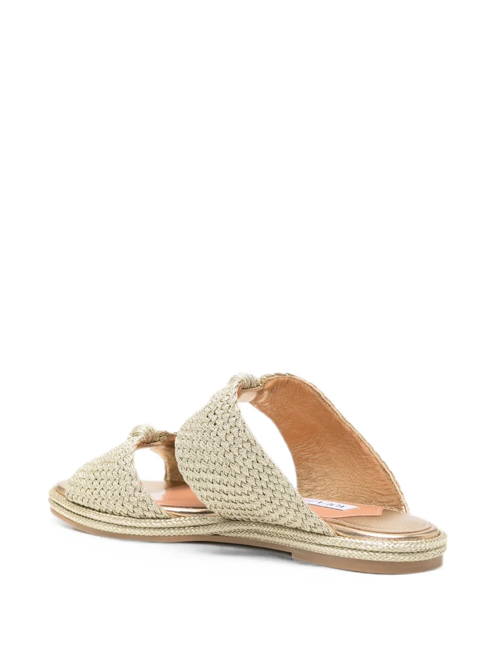 Aquazzura Smile woven espadrille sandals Goud