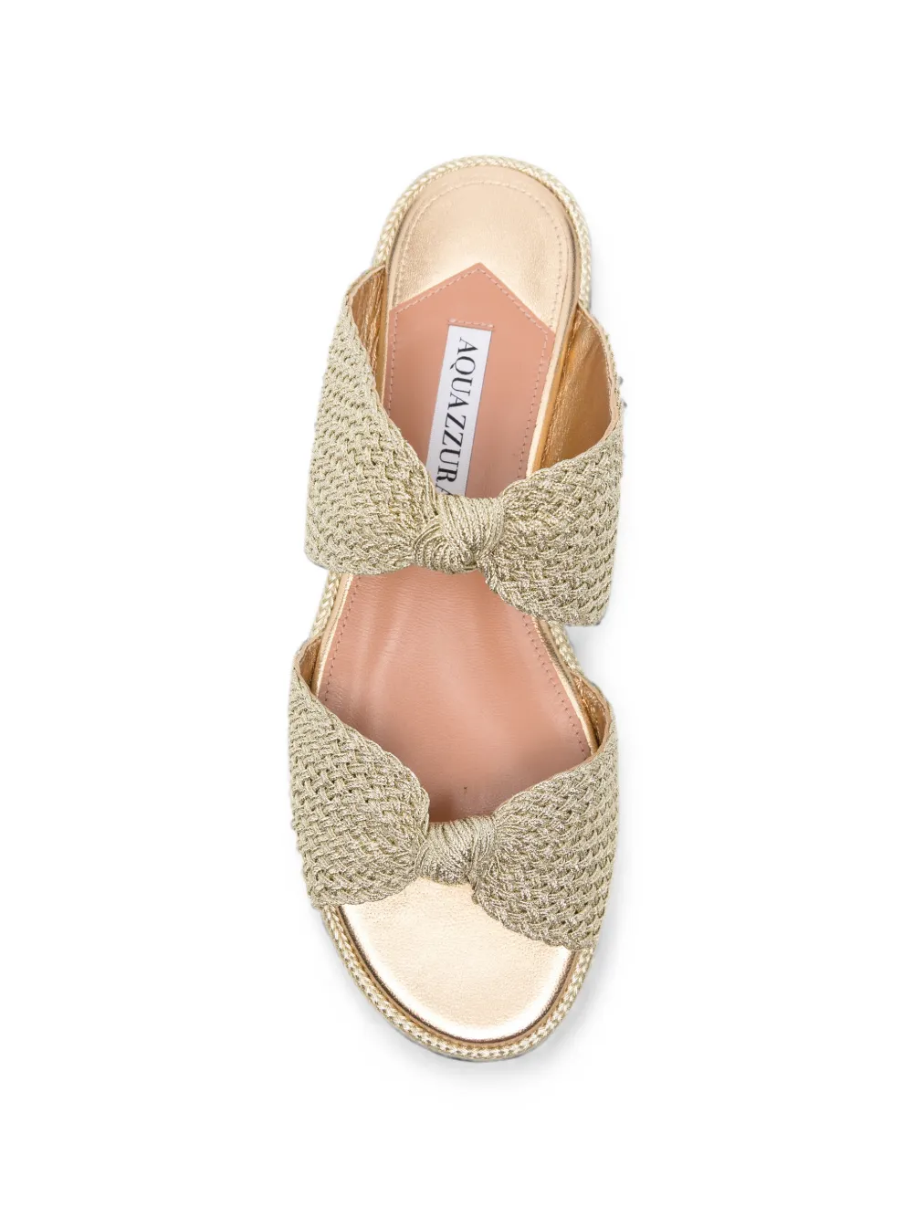 Aquazzura Smile woven espadrille sandals Goud