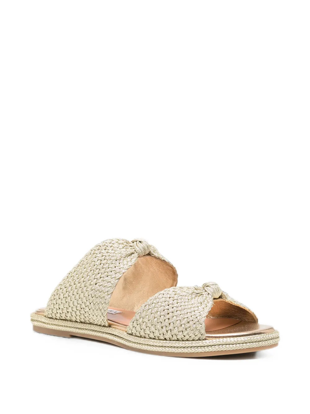 Aquazzura Smile woven espadrille sandals Goud