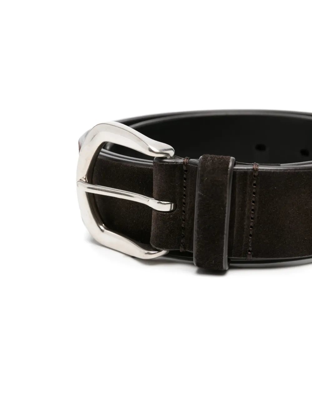 Officine Creative Suede Buckle-fastening Belt in Brown, view 2
