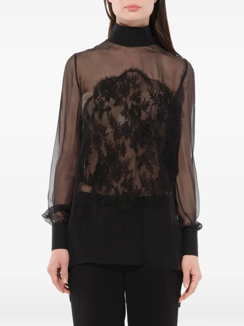 Givenchy Podium lace-panel blouse - Black