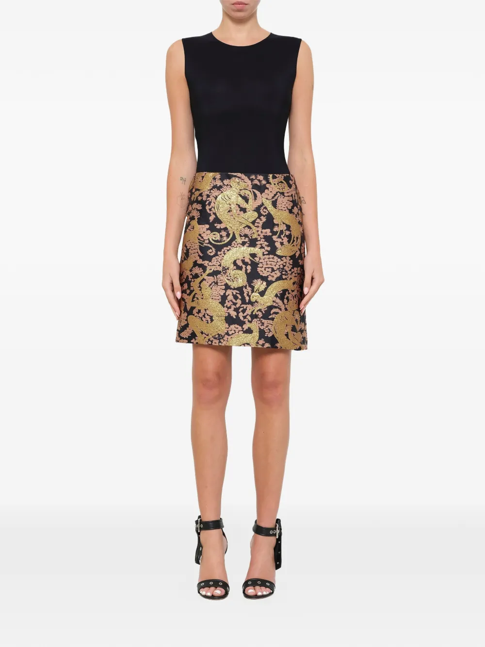Lanvin Mini-rok met jacquard en dierenprint Goud