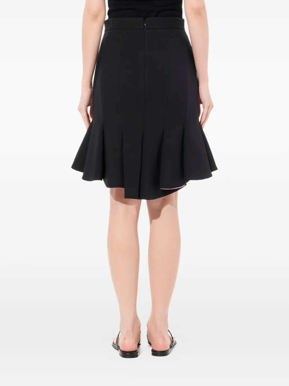 Alexander McQueen Mini-plooirok met lage achterkant Zwart
