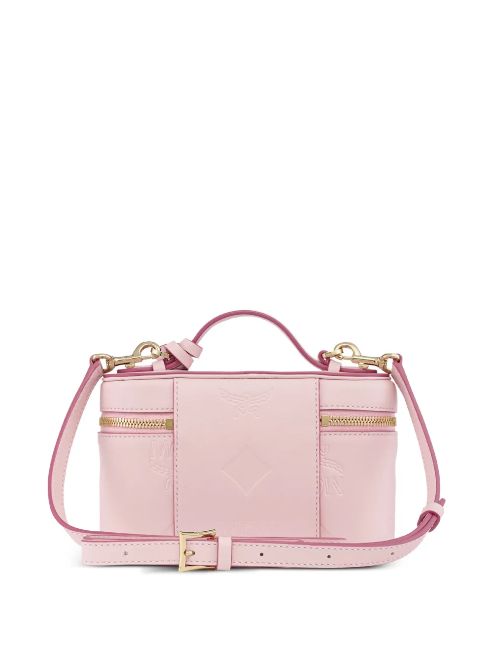 MCM Aren Maxi leren make-up tas met monogram Roze