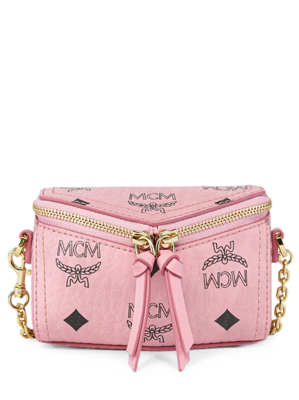 MCM Diamant 3D Visetos bag charm - Rosa