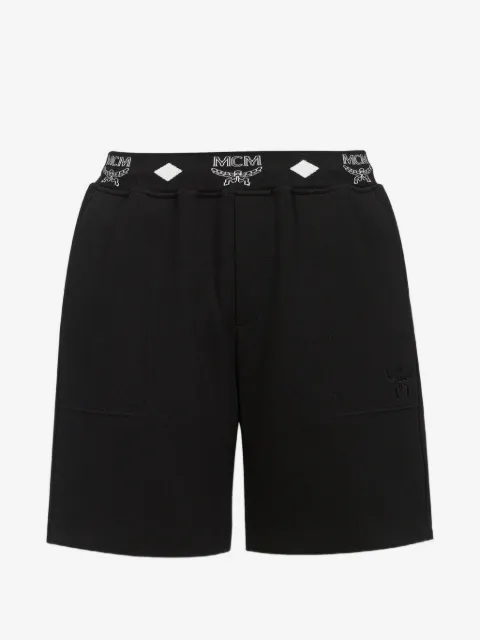 MCM logo-waistband ponte shorts