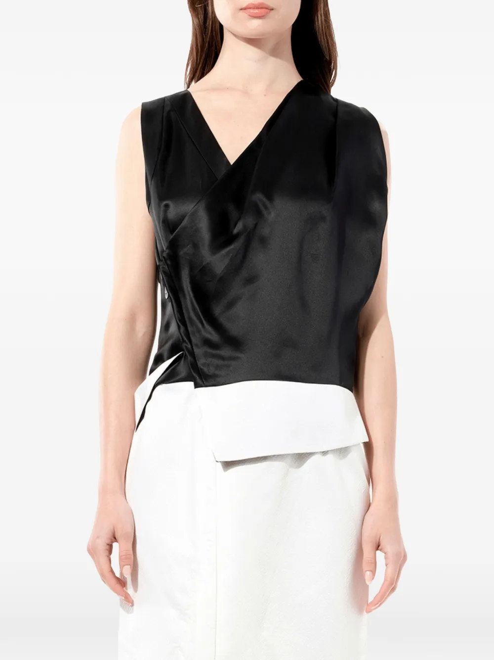 Balenciaga two-tone draped dress - Nero