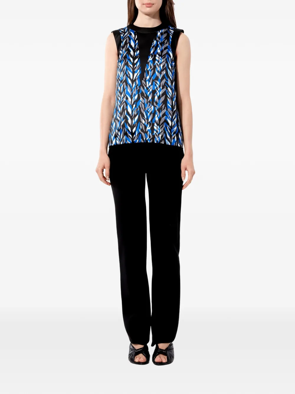 Balenciaga Blouse met abstracte print Zwart