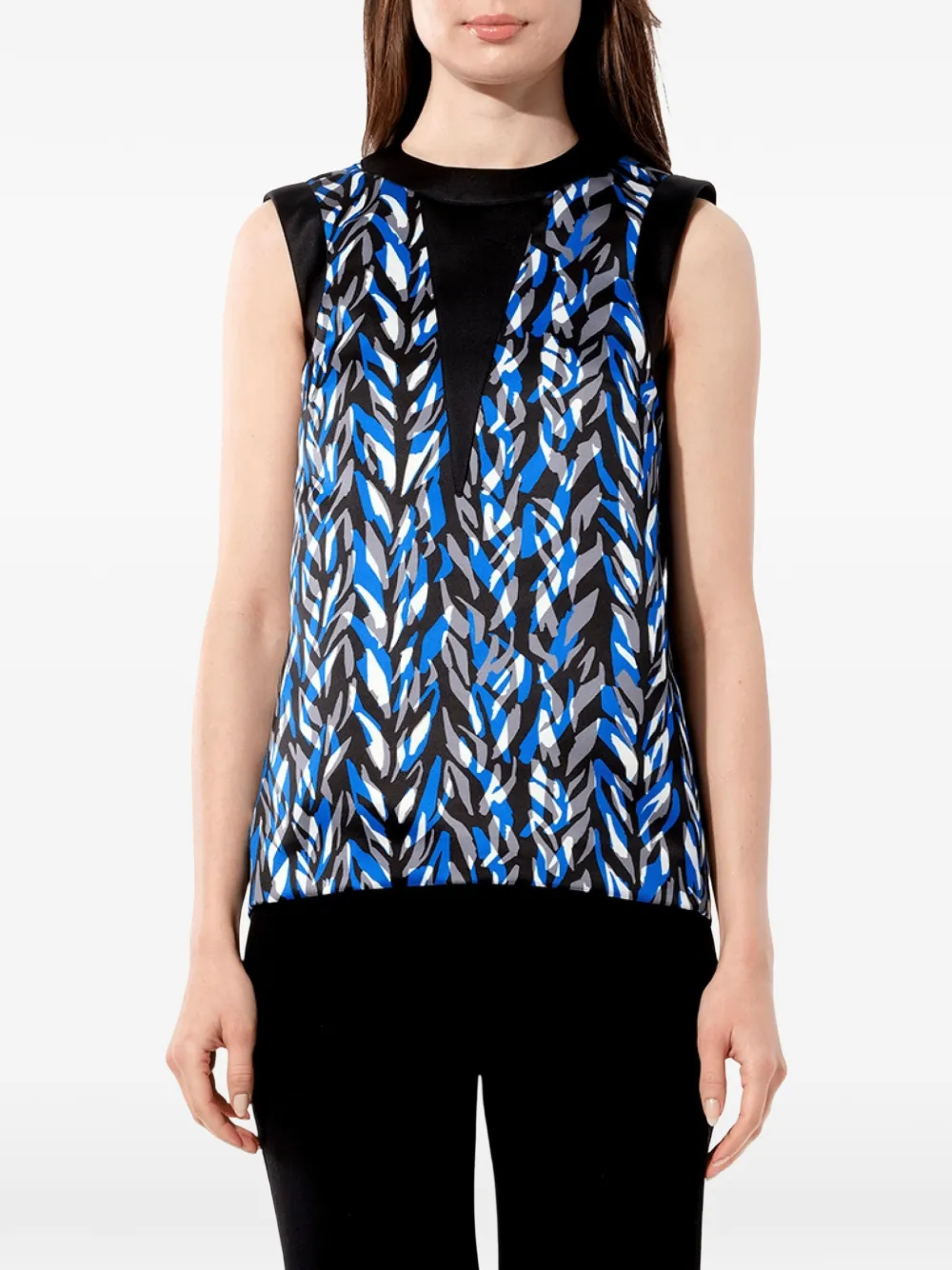Balenciaga abstract-print sleeveless blouse - Schwarz