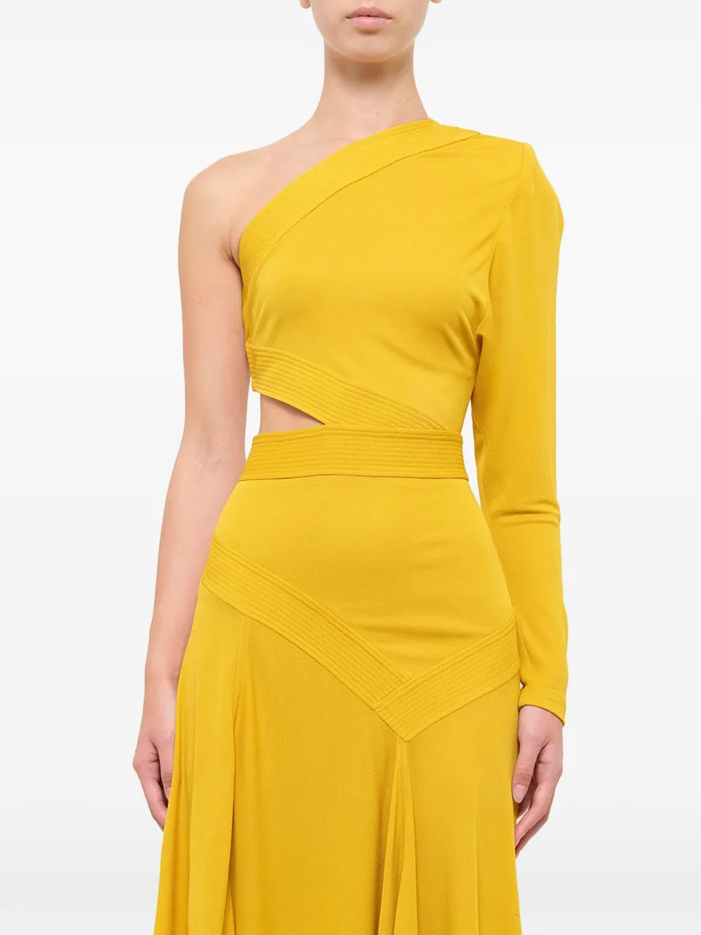 Givenchy one-shoulder cutout midi dress - Giallo