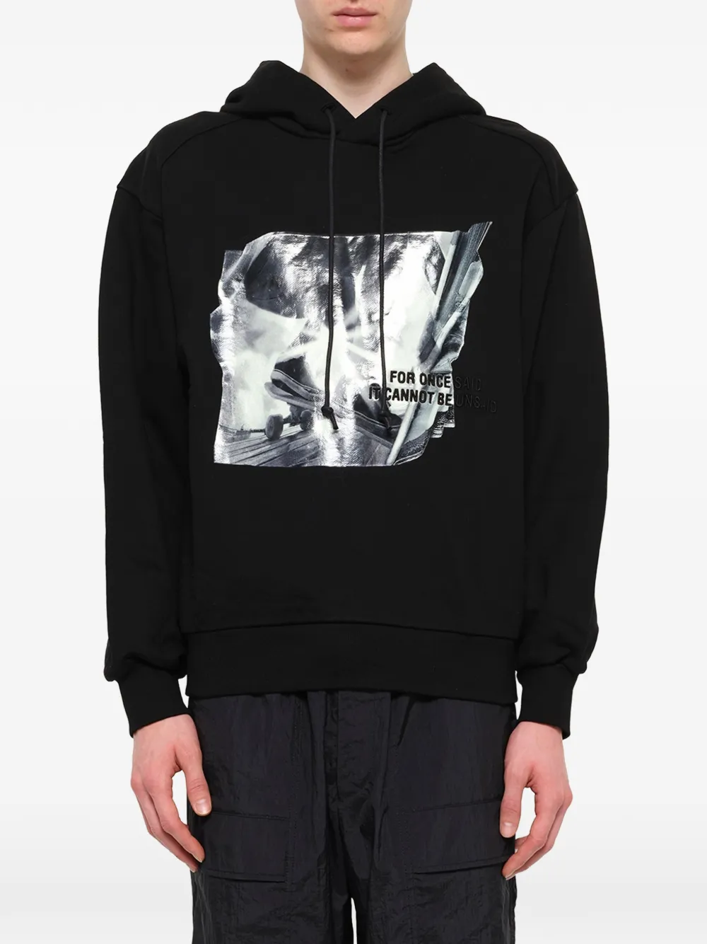 Juun.J graphic-print drawstring hoodie