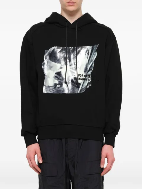 Juun.J hoodie con estampado gráfico y cordones