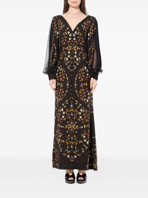 Alexander McQueen obsidian-print long-sleeve dress