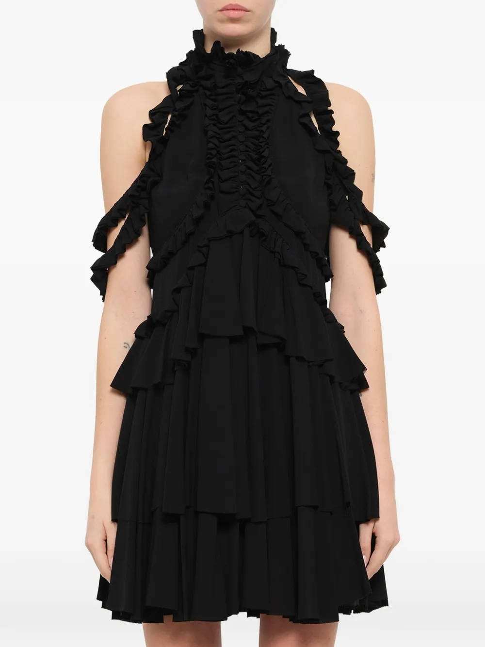 Alexander McQueen ruffled tiered mini dress