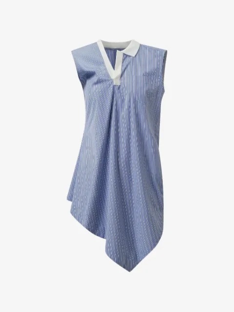 sacai asymmetric-hem striped blouse