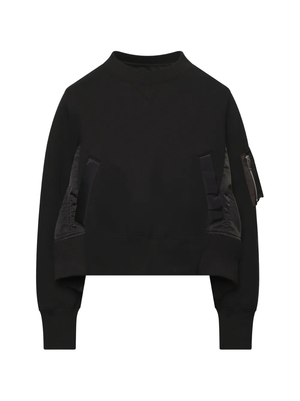 sacai Sponge Sweat Nylon Twill sweater - Schwarz